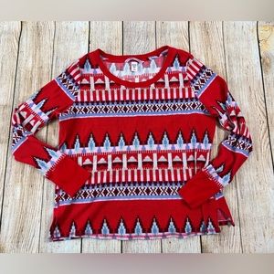 Victoria's Secret Long Sleeve Thermal Sleepwear Top Red Shirt Size Large